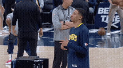Man In Denver Nuggets Shirt Talking GIF