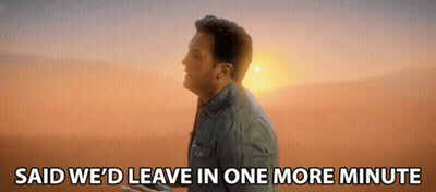 Man In Desert Saying Said We'd Leave In One More Minute GIF