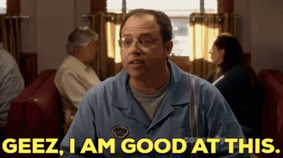 Man In Diner Saying Geez I Am Good At This GIF
