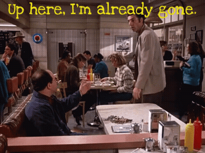 Man In Diner Saying Up Here I'm Already Gone GIF