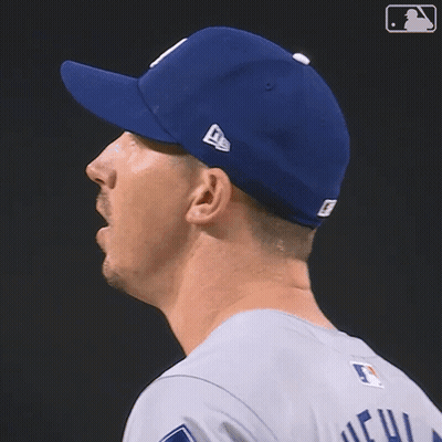 Man In Dodgers Hat And Jersey GIF