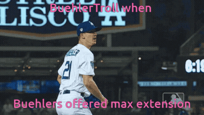 Man In Dodgers Jersey Celebrating Win GIF
