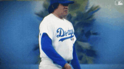 Man In Dodgers Jersey On Baseball Field GIF