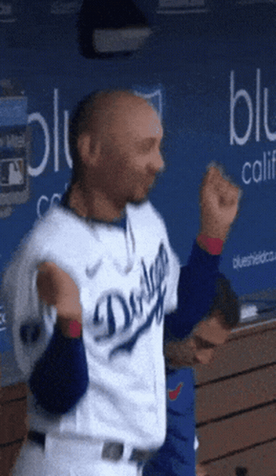 Man In Dodgers Uniform Dancing GIF