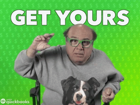 Man In Dog Sweater Pointing Saying Get Yours GIF