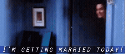 Man In Doorway Says I'm Getting Married Today GIF