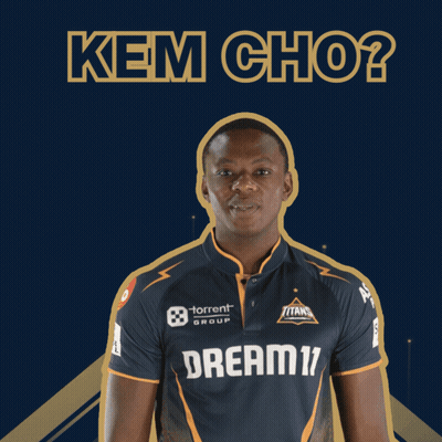 Man In Dream11 Shirt Holding Bat Over Head GIF