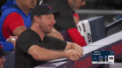 Man In Dugout Watching Baseball Game GIF
