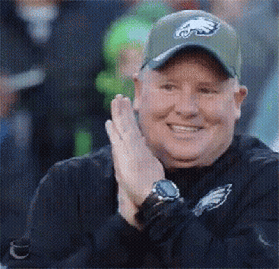 Man In Eagles Hat Clapping Hands GIF