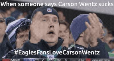 Man In Eagles Hat In Crowd GIF