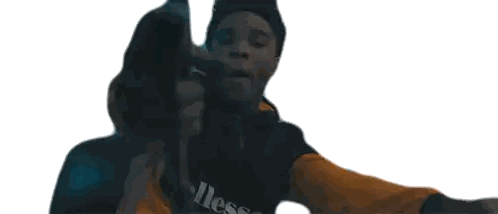 Man In Ellesse Sweatshirt Holding Gun Sticker