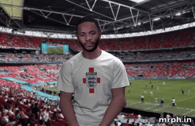 Man In England T-Shirt At Stadium GIF