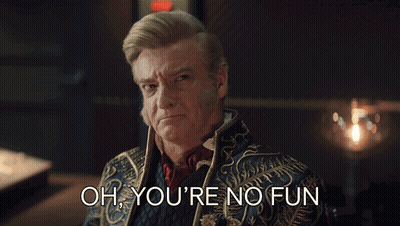 Man In Fancy Costume Saying Oh You're No Fun GIF