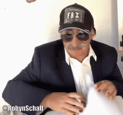 Man In FBI Hat And Sunglasses GIF