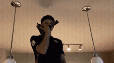 Man In FC Barcelona Shirt Talking On Walkie Talkie GIF