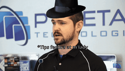 Man In Fedora Saying Tips Fedora At M'Lady GIF