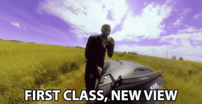 Man In Field Saying First Class New View GIF