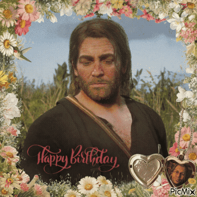 Man In Field Saying Happy Birthday GIF