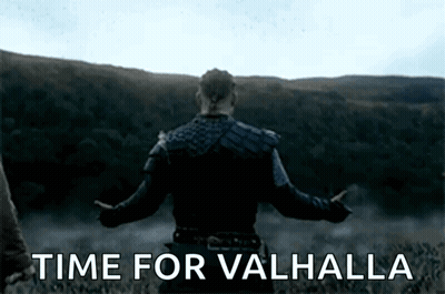 Man In Field Saying Time For Valhalla GIF