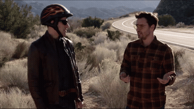 Man In Flame Helmet Talking GIF