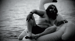 Man In Flamingo Inflatable Funny Beach GIF