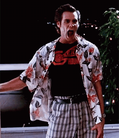 Man In Floral Shirt And Plaid Pants Screaming GIF