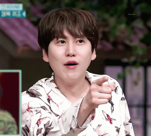 Man In Floral Shirt Pointing At Camera GIF