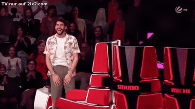 Man In Floral Shirt Red Chairs Smudo Miche GIF