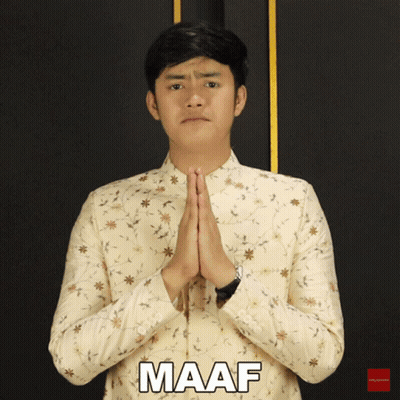 Man In Floral Shirt Saying Maaf GIF
