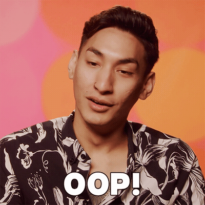 Man In Floral Shirt Saying Oops GIF