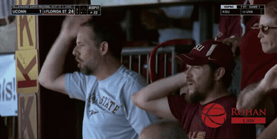 Man In Florida State Shirt Watching Basketball GIF