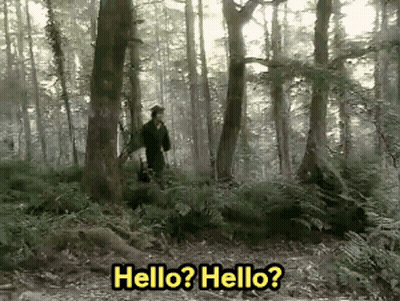 Man In Forest Saying Hello Hello GIF