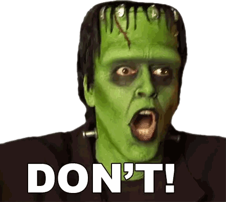 Man In Frankenstein Costume Saying Don't Sticker