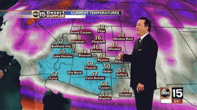 Man In Front Of ABC 15 Desert Doppler Map GIF
