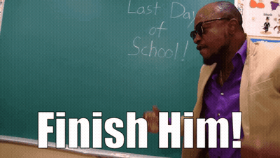 Man In Front Of Blackboard Last Day Of School GIF