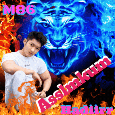 Man In Front Of Blue Tiger Assalamualaikum GIF