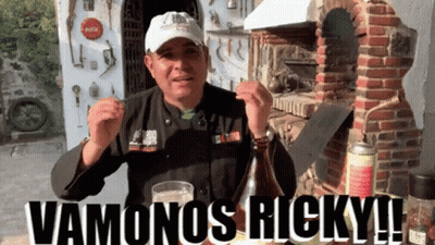 Man In Front Of Brick Fireplace Vamonos Ricky GIF