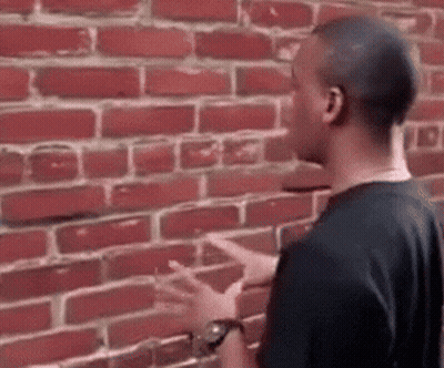 Man In Front Of Brick Wall GIF