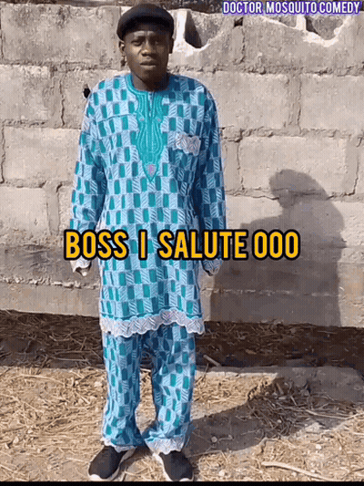 Man In Front Of Brick Wall Saying Boss I Salute 000 GIF