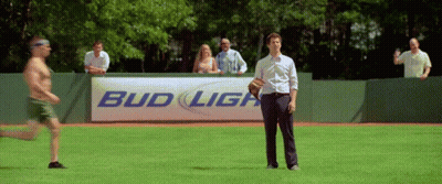 Man In Front Of Bud Light Banner GIF