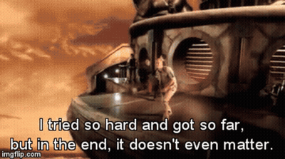 Man In Front Of Building Saying I Tried So Hard And Got So Far But In The End GIF