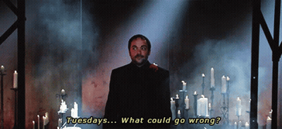 Man In Front Of Candles Tuesdays What Could Go Wrong GIF