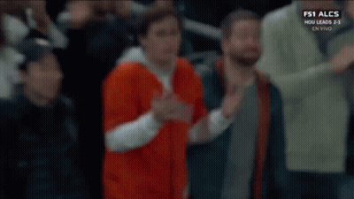 Man In Front Of Car Saying FS1 ALCS GIF