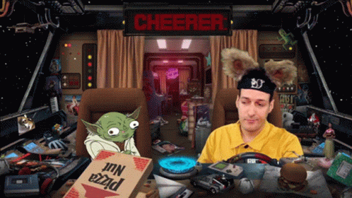 Man In Front Of Cheerer Sign GIF