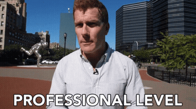 Man In Front Of City Saying Professional Level GIF