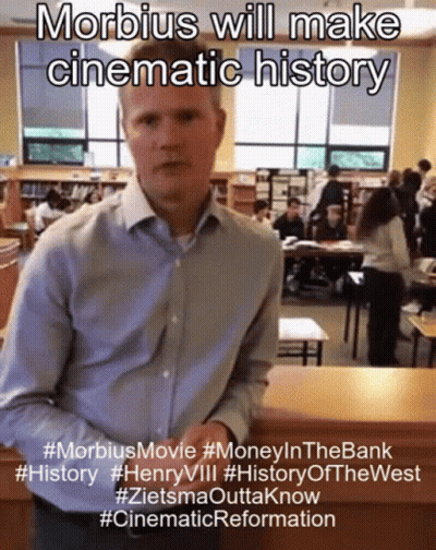 Man In Front Of Classroom Saying Morbidus Will Make Cinematic History GIF
