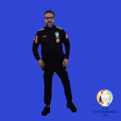 Man In Front Of Copa America Background GIF
