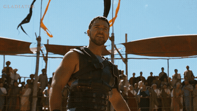 Man In Front Of Crowd Saying Gladiator GIF