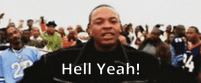 Man In Front Of Crowd Saying Hell Yeah GIF