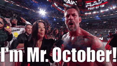 Man In Front Of Crowd Saying I'm Mr. October GIF